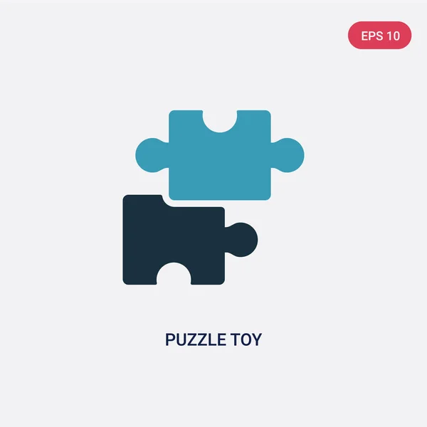 Dos colores rompecabezas juguete vector icono de concepto de juguetes. blu aislado — Vector de stock