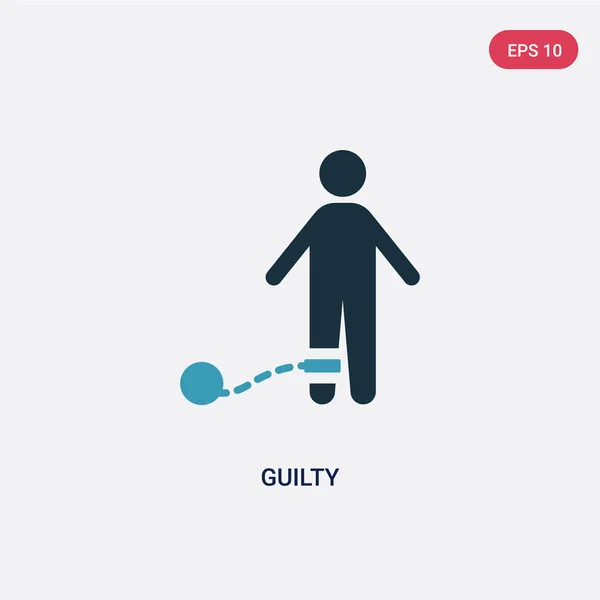 Twee kleur Guilty vector icoon van Law and Justice concept. Isola — Stockvector