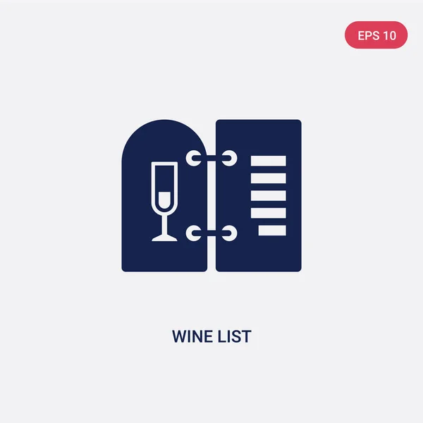 Dos icono de vector de la lista de vinos de color del concepto de bebidas. aislado bl — Vector de stock
