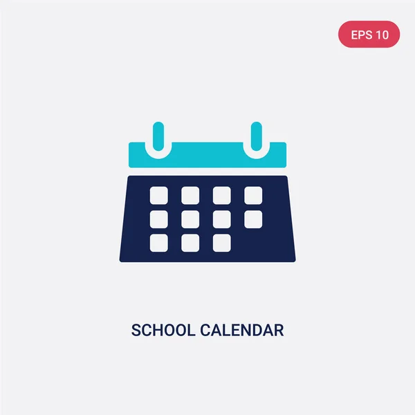 Due icone vettoriali del calendario scolastico a colori dal concetto di educazione. è — Vettoriale Stock