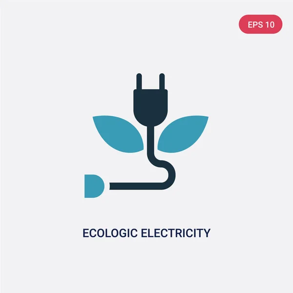 Icona vettore di elettricità ecologica a due colori dalla tecnologia conce — Vettoriale Stock