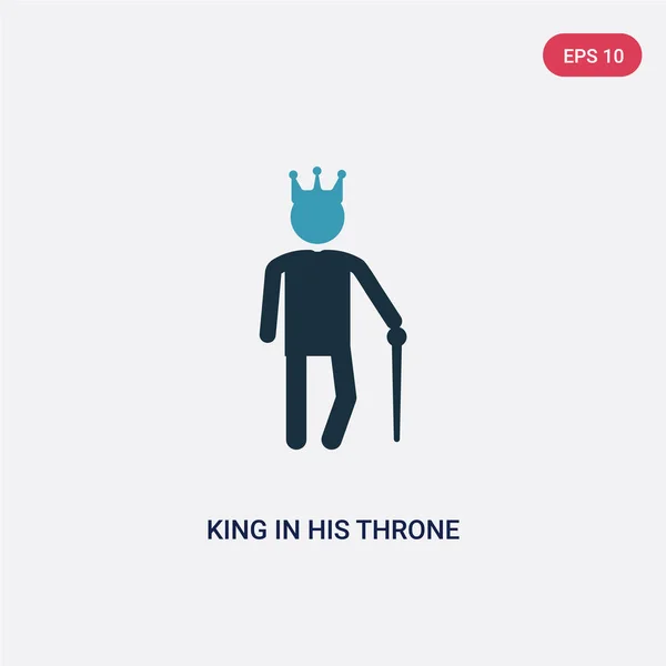 Twee kleur koning in zijn troon vector icoon van People concept. Is — Stockvector