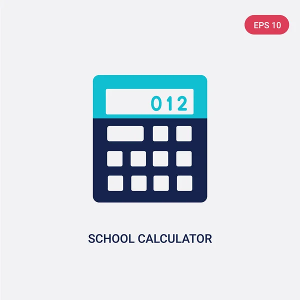 Twee kleur school Calculator vector pictogram van onderwijsconcept. — Stockvector
