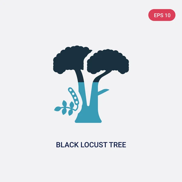 Twee kleur zwarte Locust Tree vector pictogram van natuur concept. Iso — Stockvector