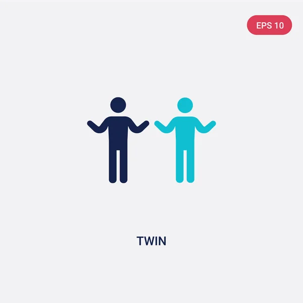 Zweifarbiges Zwillingsvektorsymbol aus dem Konzept der Familienbeziehungen. Isolat — Stockvektor