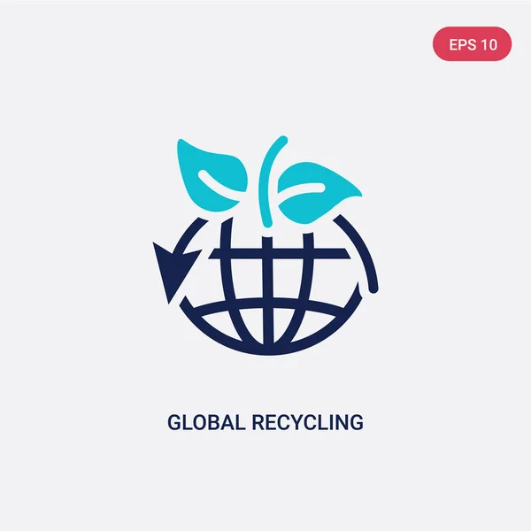 Dvě barevné globální ikony recyklace od koncepce ekologie. Iso — Stockový vektor