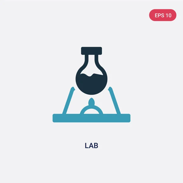 Dos icono de vectores de laboratorio de color del concepto de ciencia. aislado azul la — Vector de stock