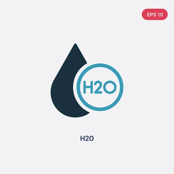 Dos color h2o vector icono de concepto de la ciencia. azul aislado h2 — Archivo Imágenes Vectoriales