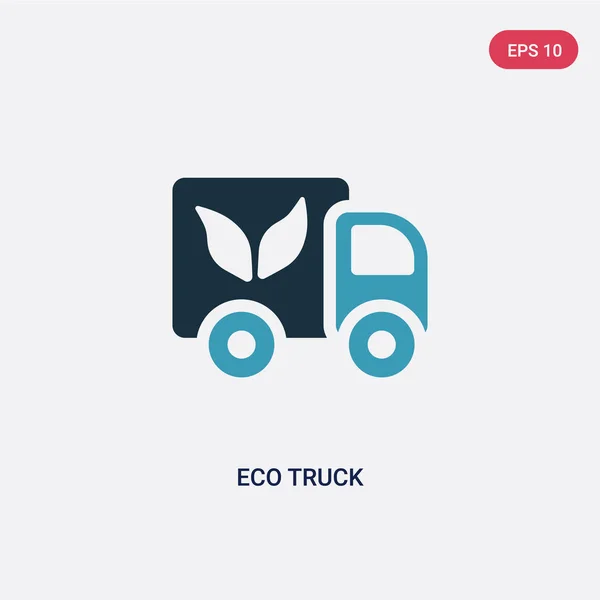 Dwa kolor eko ciężarówka ikona wektor z koncepcji transportu. Iso — Wektor stockowy