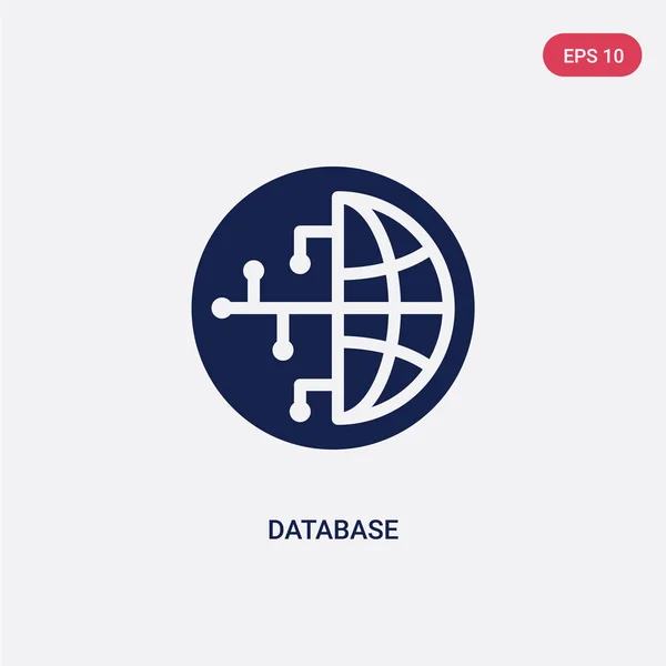 Ícone de vetor de banco de dados de duas cores da inteligência artificial conc — Vetor de Stock