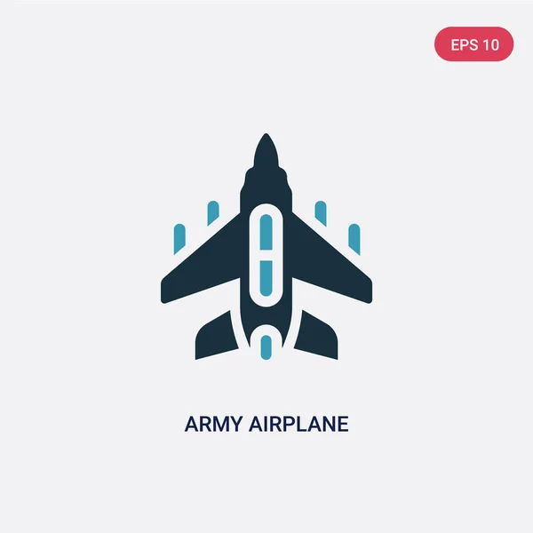 Two color army airplane vector icon from transport-aytan concept — Stock Vector