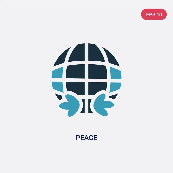 Icône vectorielle de paix à deux couleurs du concept de paix mondiale. isolé b — Image vectorielle
