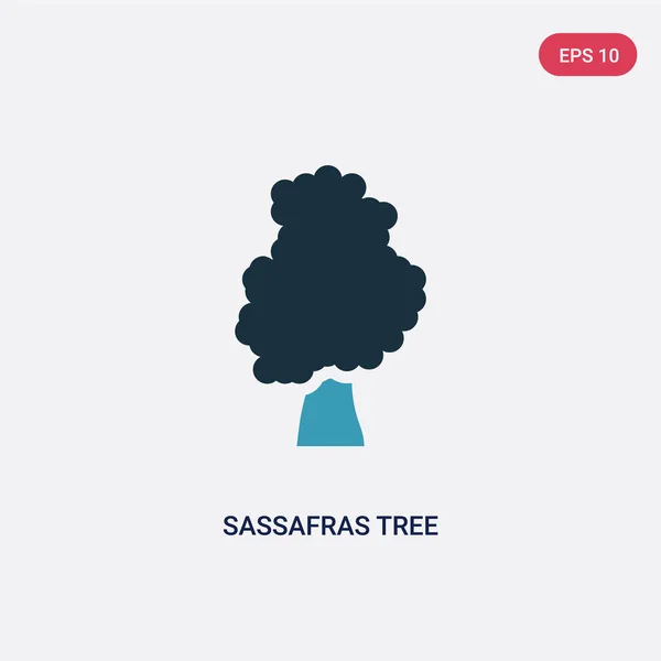 Twee kleur Sassafras boom vector pictogram van natuur concept. isolat — Stockvector