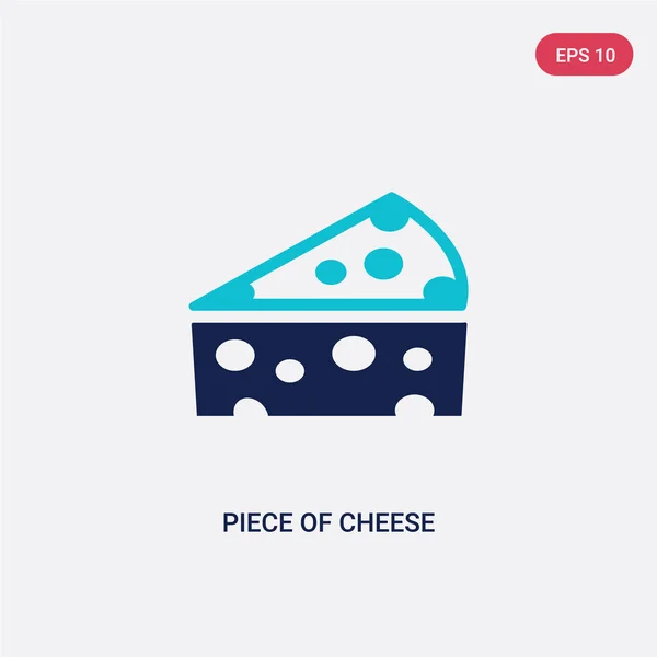 Dvě barevná část sýru-ikona vektoru z bistra a restaurace — Stockový vektor