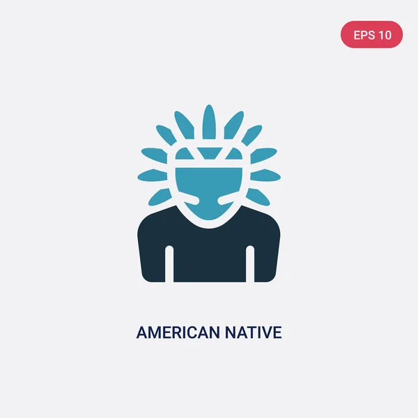 Dos color americano icono de vector nativo de estados unidos de amer — Vector de stock