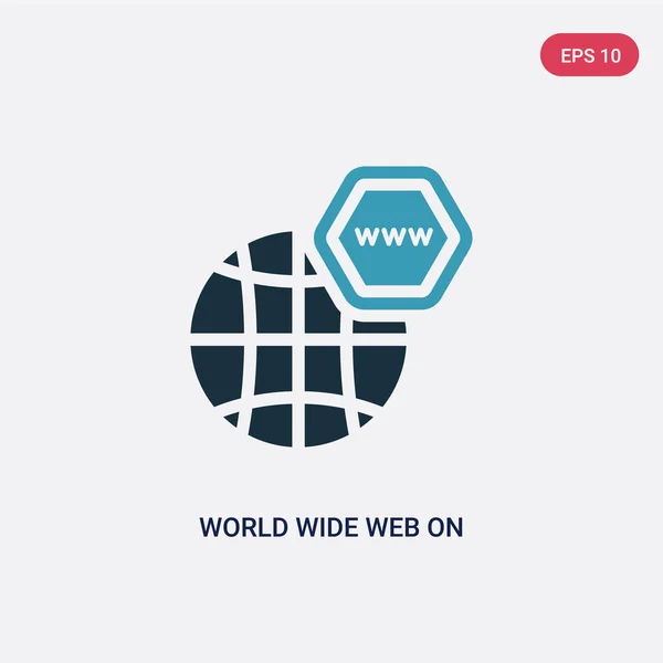 Δύο χρώμα World Wide ιστού στο πλέγμα εικονίδιο διάνυσμα από το Web concept. I — Διανυσματικό Αρχείο