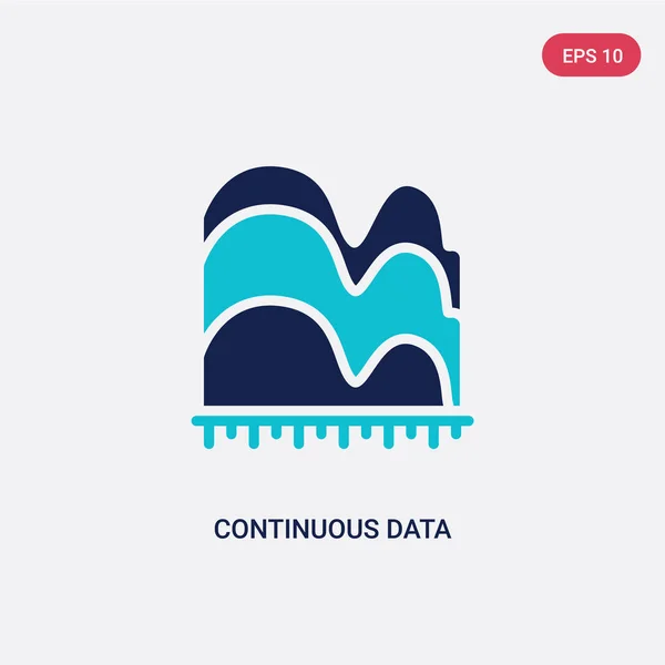 Dois dados contínuos de cor gráfico onda gráfico vetor ícone de bu — Vetor de Stock