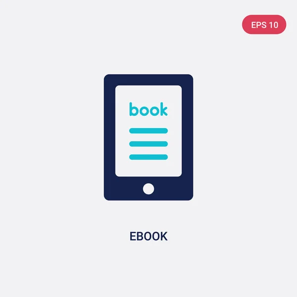 Dwa kolorowe ebook wektor ikona z literatury koncepcji. odizolowane BL — Wektor stockowy