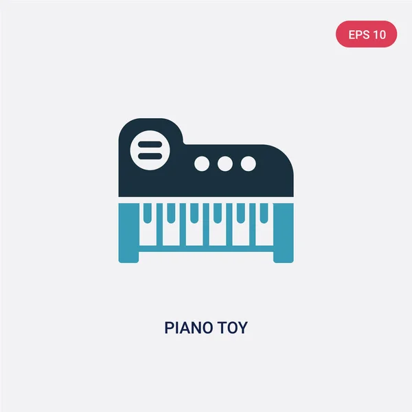 Icono de vector de juguete de piano de dos colores del concepto juguetes. azul aislado — Vector de stock