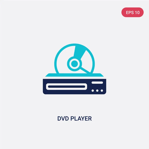 Icono de vector de reproductor de DVD de dos colores del concepto de dispositivos electrónicos — Vector de stock