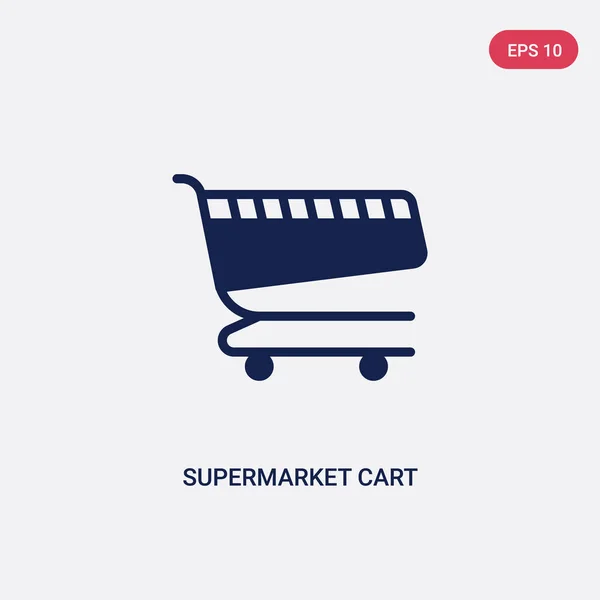 Twee kleuren supermarkt Cart vector icoon van Commerce concept. Is — Stockvector