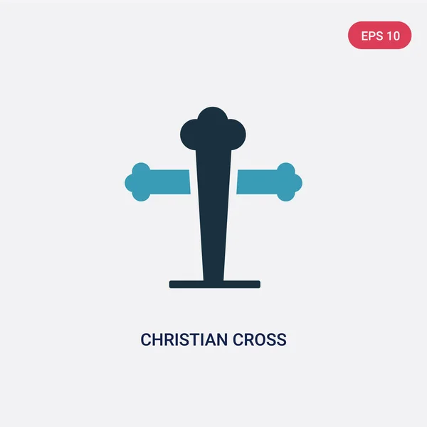 Dos color cristiano cruz vector icono de formas y símbolos co — Vector de stock