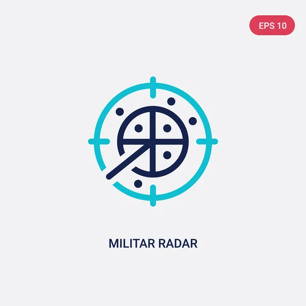 Dos color militar radar vector icono del ejército y el concepto de guerra. i — Vector de stock