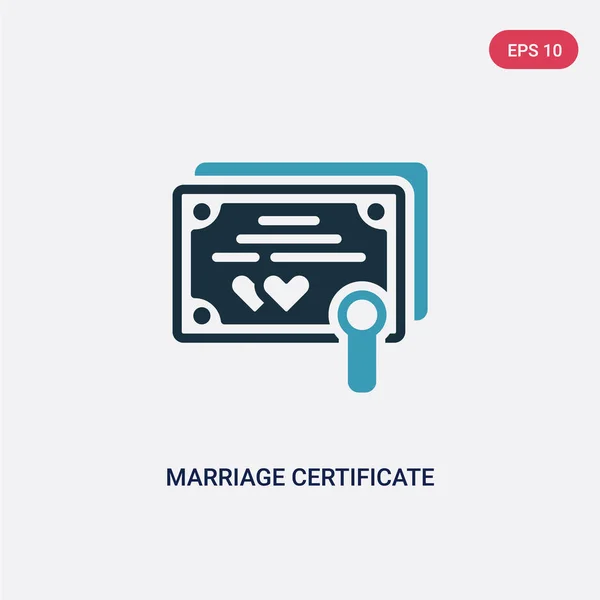 Dos color certificado de matrimonio vector icono de concepto de seguridad — Vector de stock