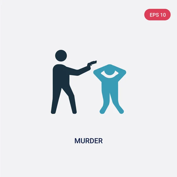 Due icone vettoriali di omicidio a colori dal concetto di legge e giustizia. isola — Vettoriale Stock