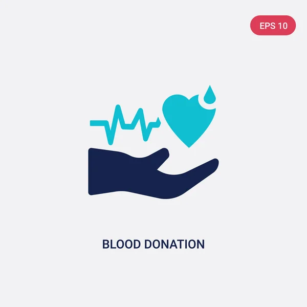 Icône vectorielle de don de sang de deux couleurs du concept de charité. isola — Image vectorielle