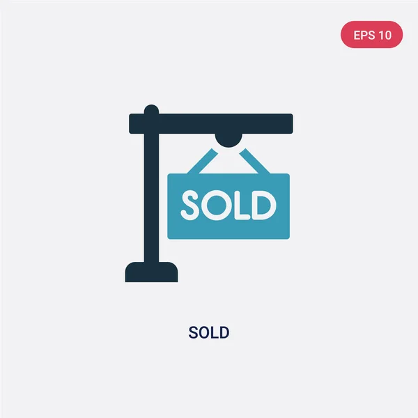 Ícone de vetor de duas cores vendido a partir do conceito imobiliário. bl isolado —  Vetores de Stock