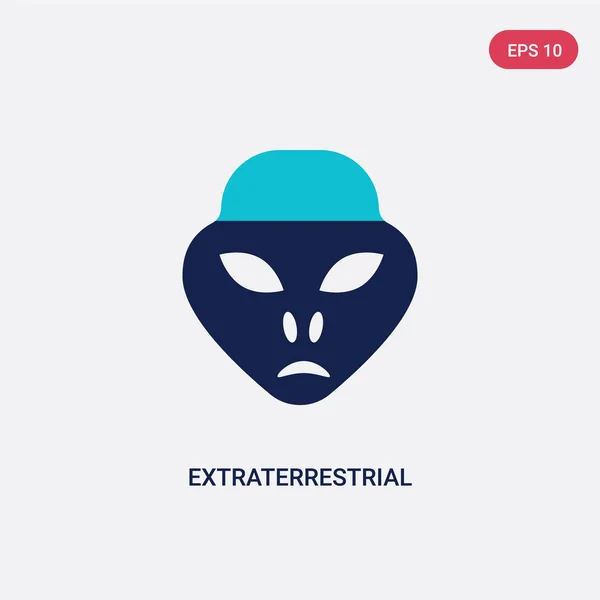 Icono de vector extraterrestre de dos colores del concepto de astronomía. i — Vector de stock
