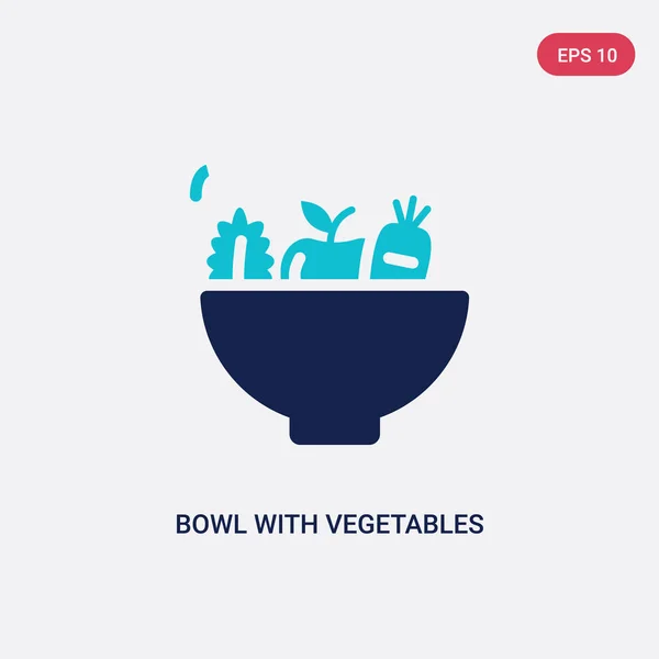 Bol à deux couleurs avec icône vectorielle légumes du concept alimentaire. est — Image vectorielle