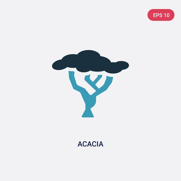 Deux couleurs acacia vecteur icône du concept de la nature. bleu isolé — Image vectorielle