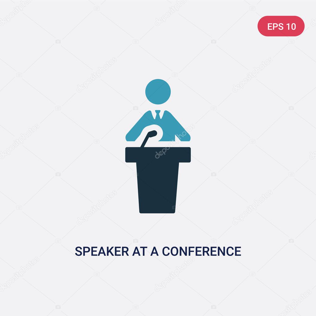 two color speaker at a conference vector icon from people concep