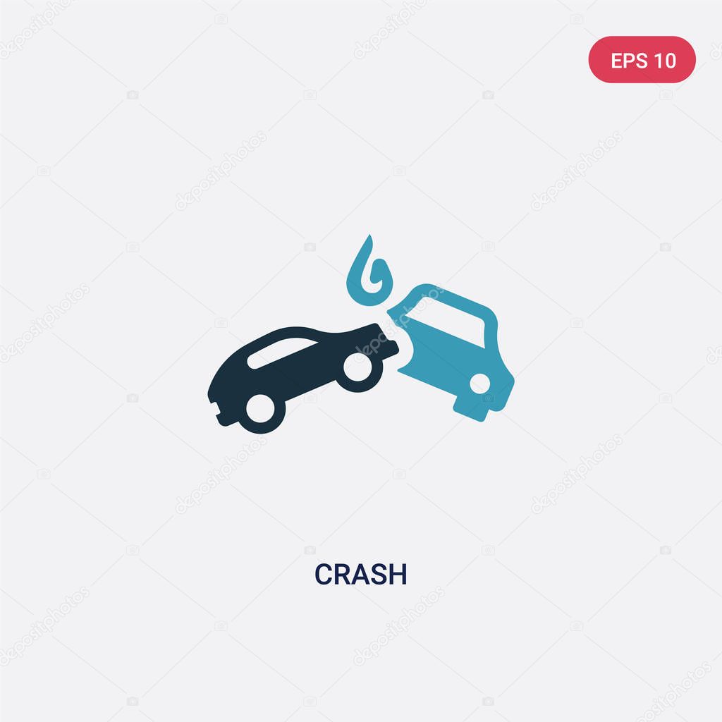 Two color crash vector icon from insurance concept. isolated blue crash vector sign symbol can be use for web, mobile and logo. eps 10