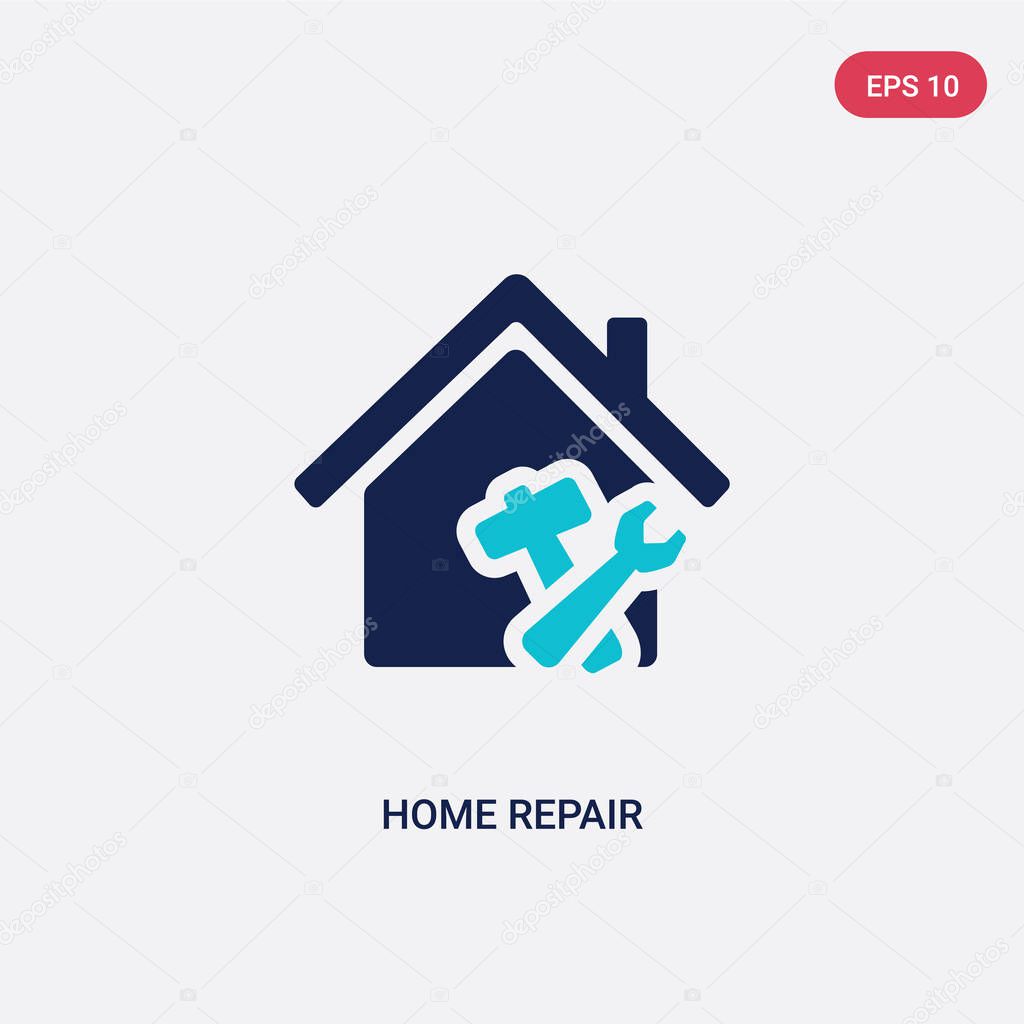two color home repair vector icon from construction concept. iso