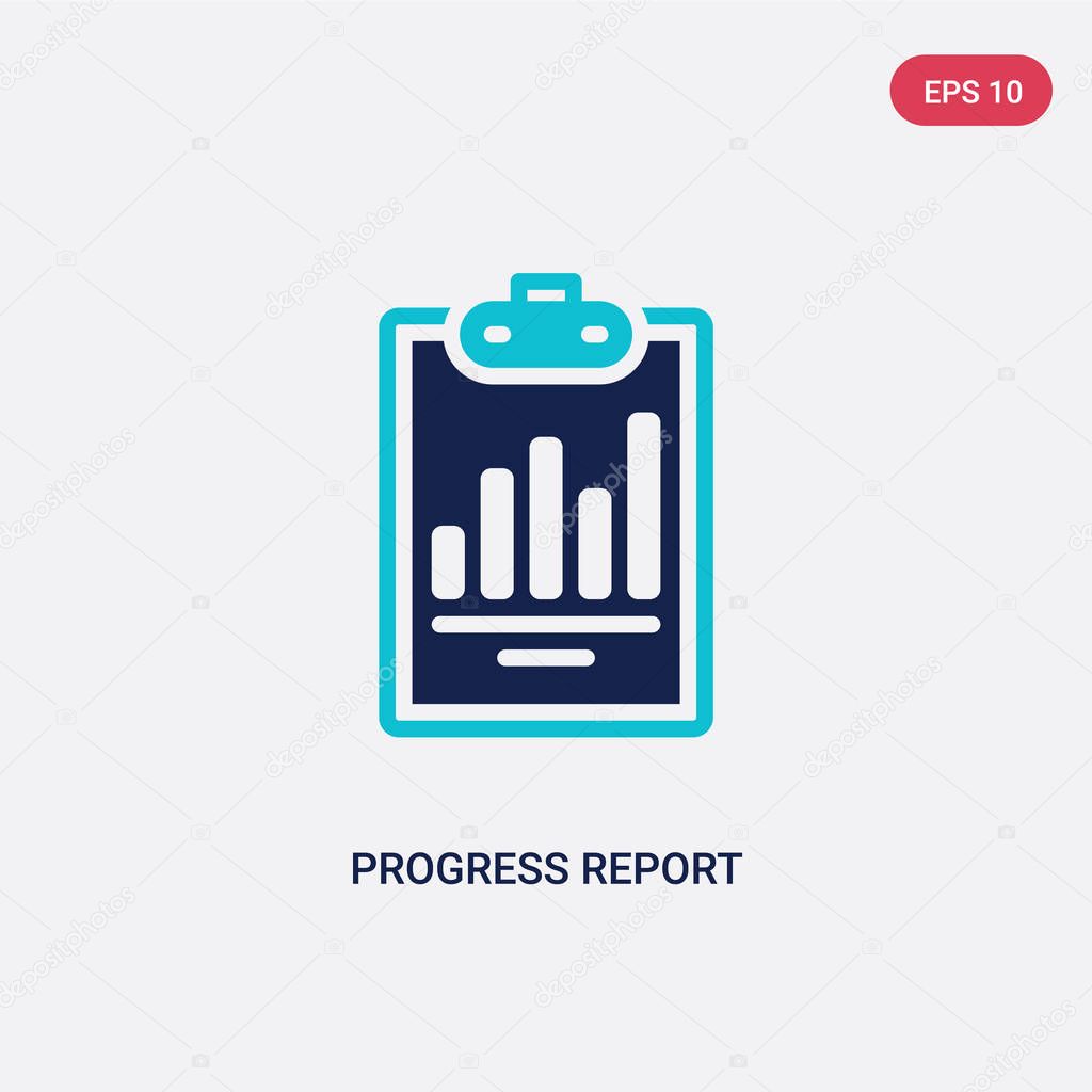 Two color progress report vector icon from business concept. isolated blue progress report vector sign symbol can be use for web, mobile and logo. eps 10