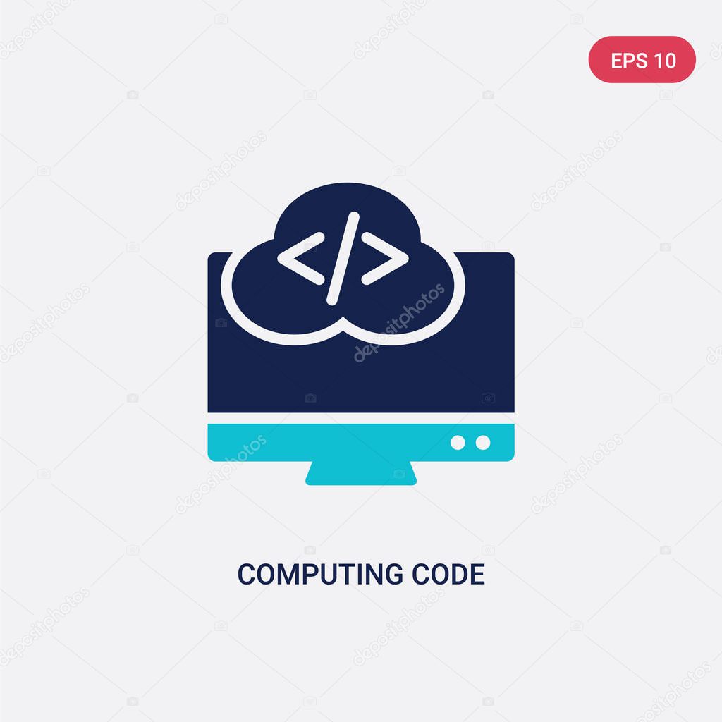 Two color computing code vector icon from computer concept. isolated blue computing code vector sign symbol can be use for web, mobile and logo. eps 10