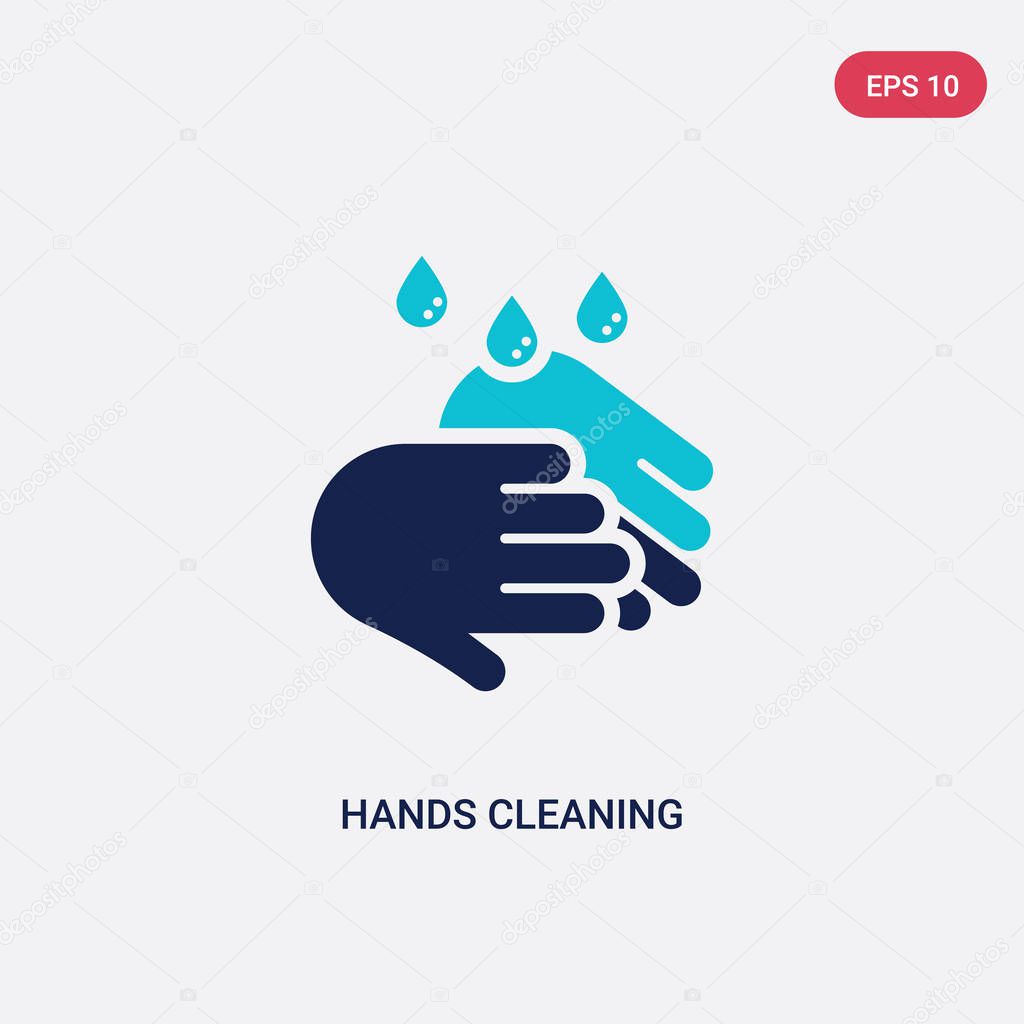 Two color hands cleaning vector icon from cleaning concept. isolated blue hands cleaning vector sign symbol can be use for web, mobile and logo. eps 10