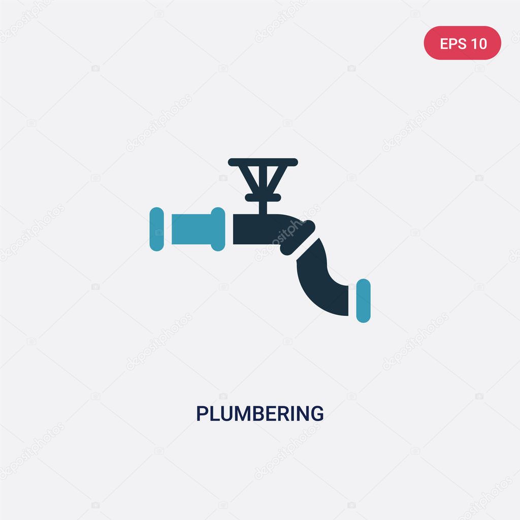 two color plumbering vector icon from other concept. isolated bl