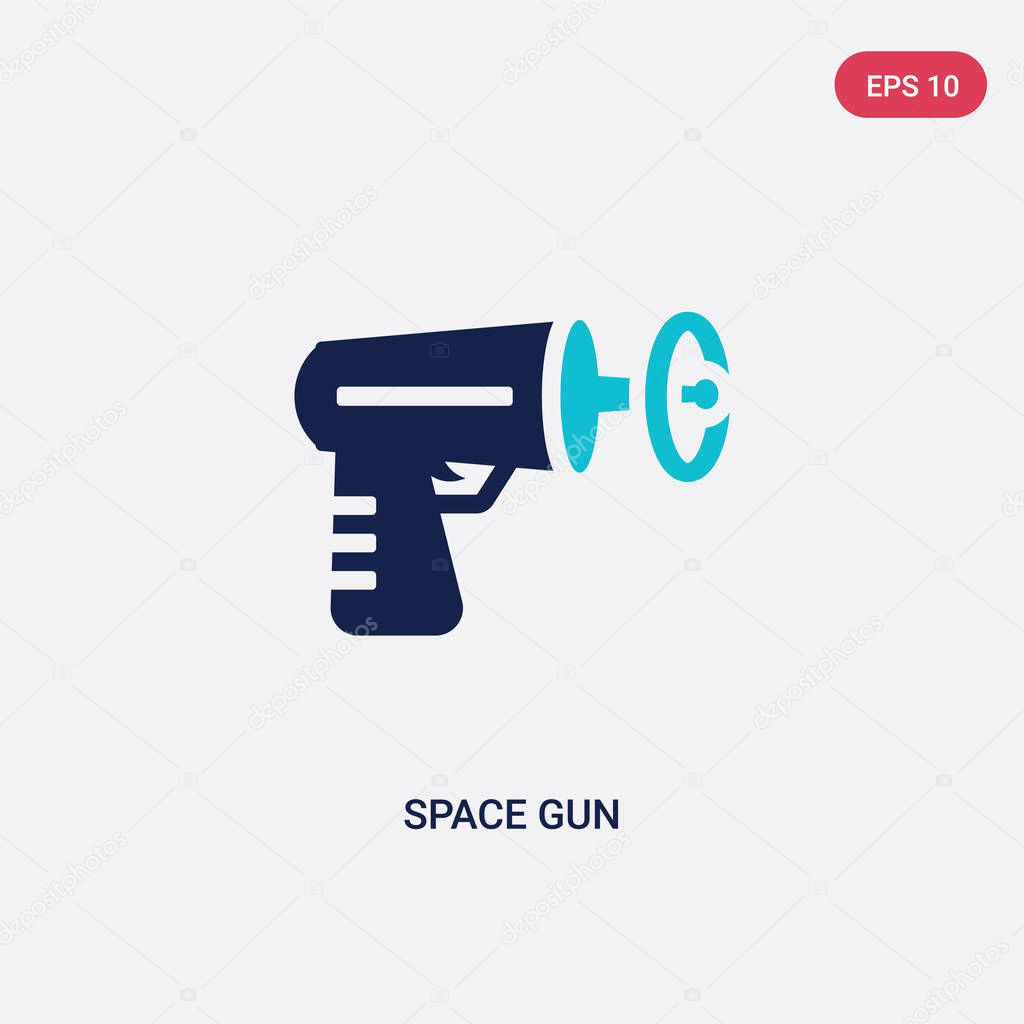 two color space gun vector icon from astronomy concept. isolated