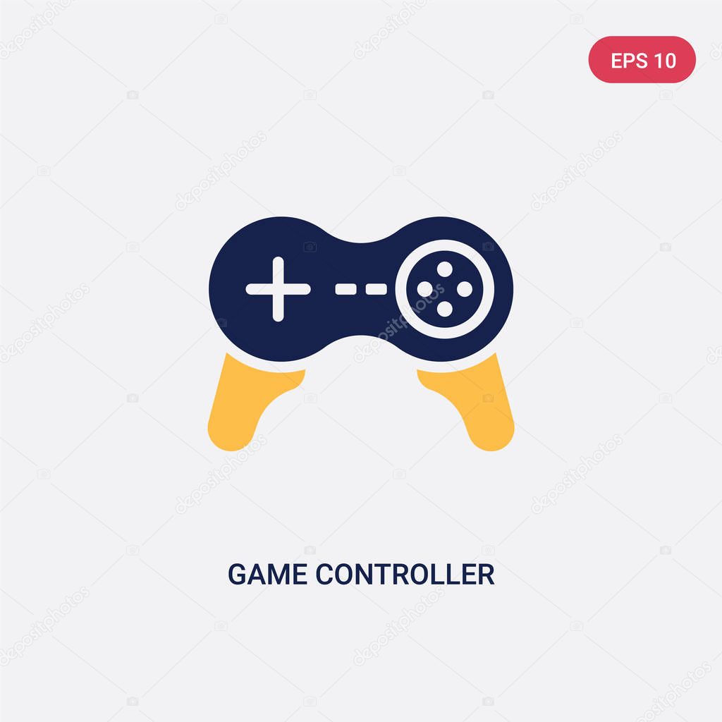 Two color game controller cross vector icon from ultimate glyphicons concept. isolated blue game controller cross vector sign symbol can be use for web, mobile and logo. eps 10