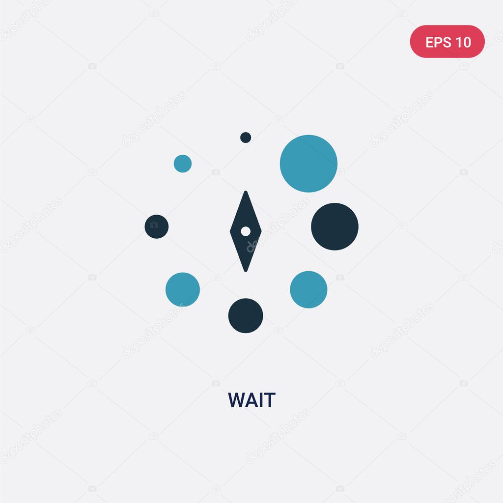 two color wait vector icon from orientation concept. isolated bl