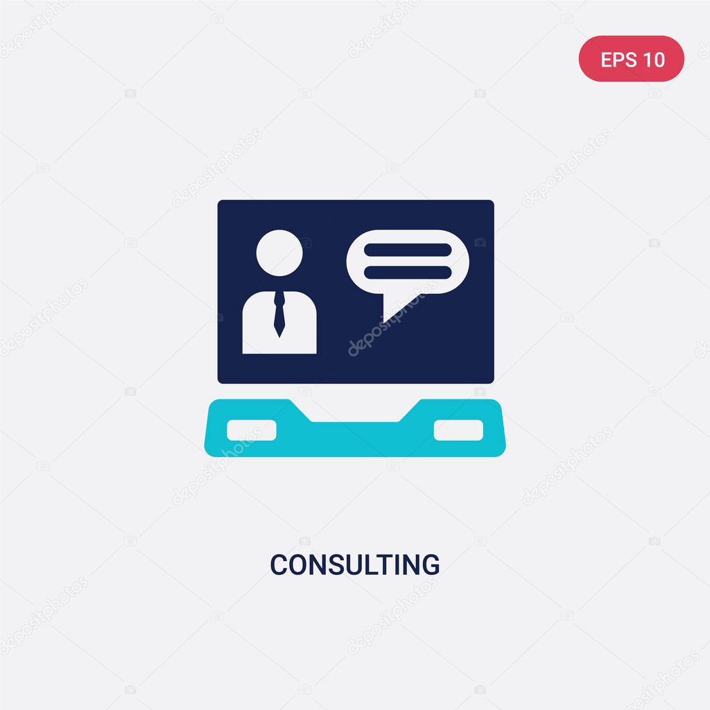 Two color consulting vector icon from business and analytics concept. isolated blue consulting vector sign symbol can be use for web, mobile and logo. eps 10
