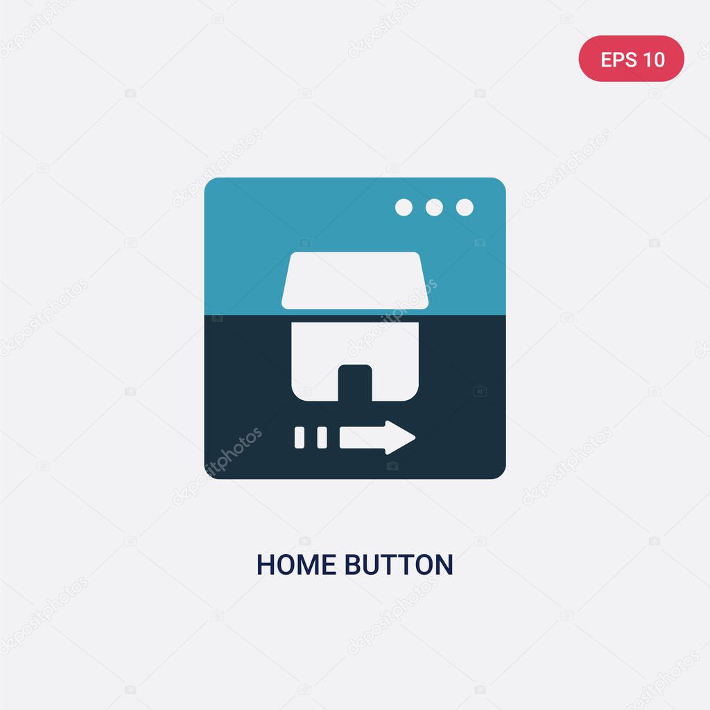 Two color home button vector icon from web concept. isolated blue home button vector sign symbol can be use for web, mobile and logo. eps 10