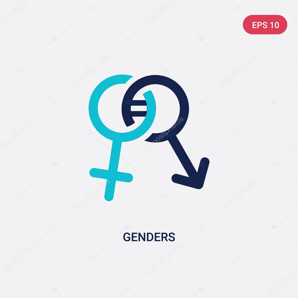two color genders vector icon from birthday party and wedding co