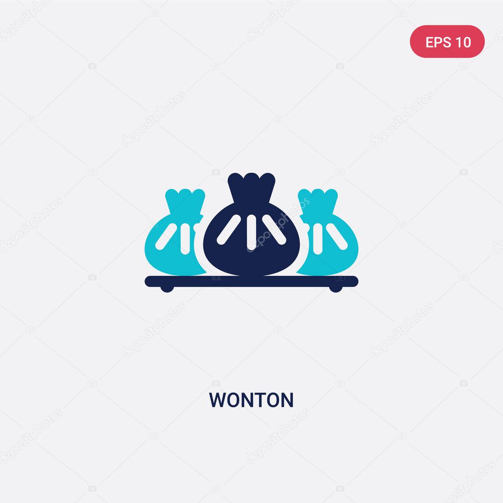 Two color wonton vector icon from food concept. isolated blue wonton vector sign symbol can be use for web, mobile and logo. eps 10