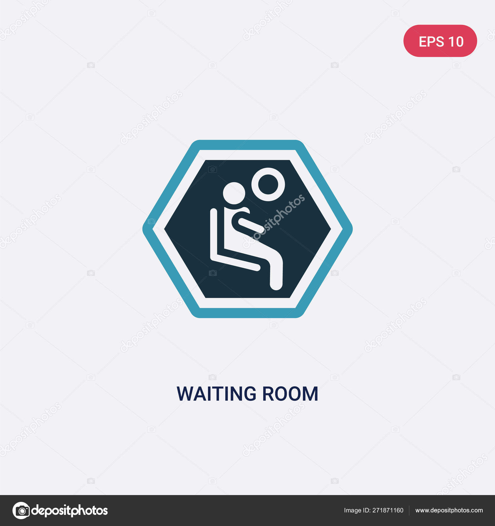 Two Color Waiting Room Vector Icon From Signs Concept