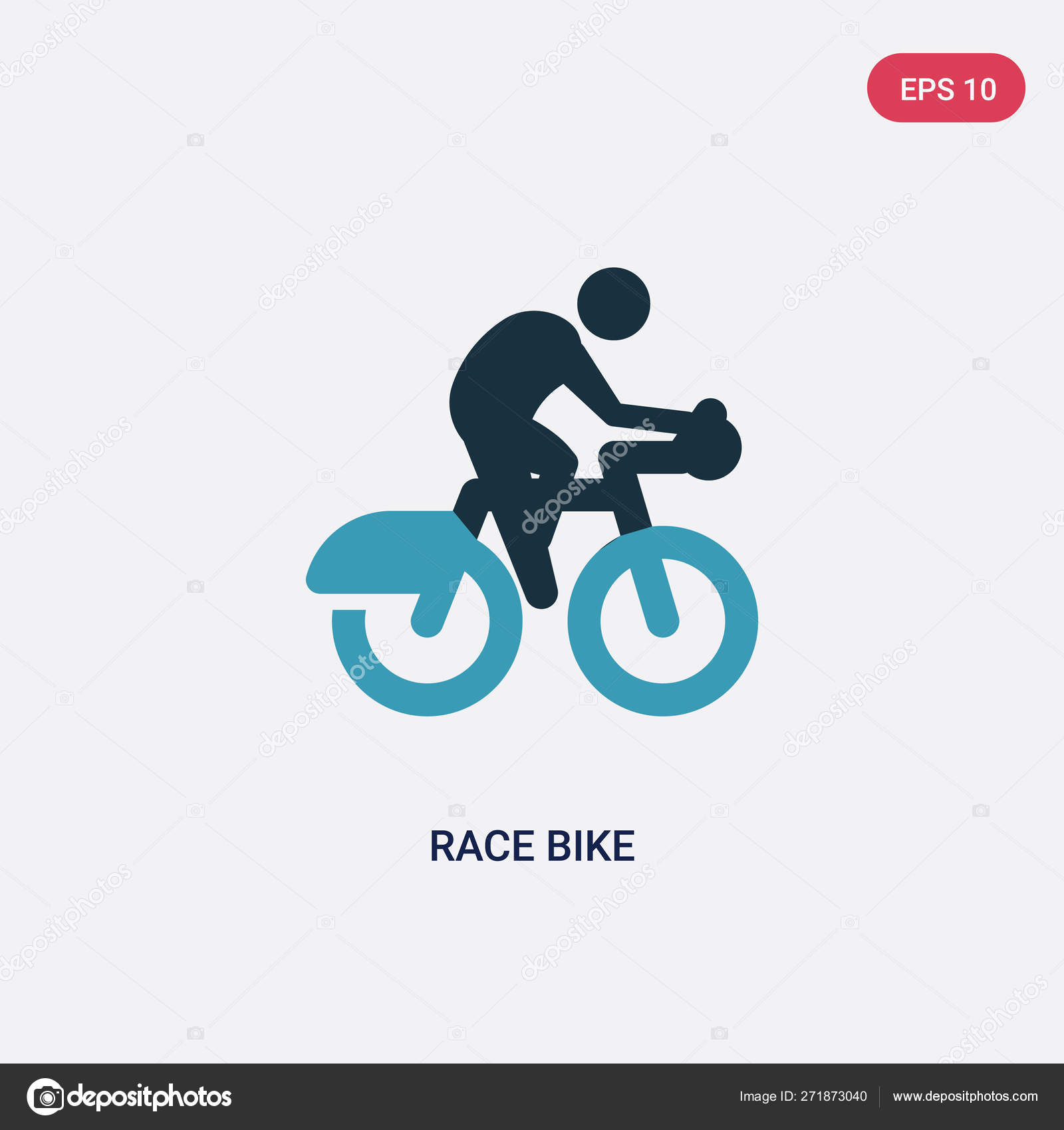 Two Color Race Bike Vector Icon From Sports Concept Isolated Bl